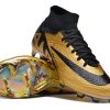 Botas de Fútbol Nike Air Zoom Mercurial Superfly IX Elite FG Oro Negro