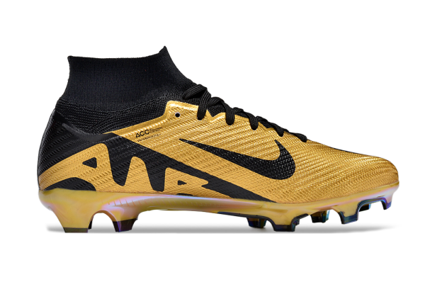 Botas de Fútbol Nike Air Zoom Mercurial Superfly IX Elite FG Oro Negro