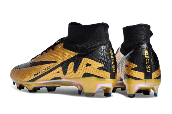 Botas de Fútbol Nike Air Zoom Mercurial Superfly IX Elite FG Oro Negro