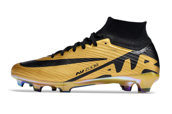 Botas de Fútbol Nike Air Zoom Mercurial Superfly IX Elite FG Oro Negro