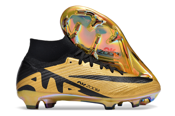 Botas de Fútbol Nike Air Zoom Mercurial Superfly IX Elite FG Oro Negro