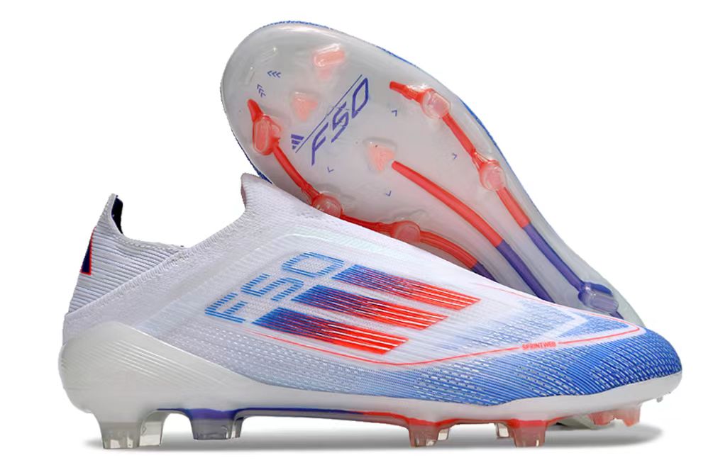 Botas de Fútbol Adidas F50 FG Blanco Azul Rojo