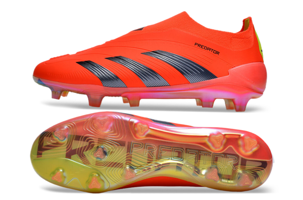 Botas de Fútbol Adidas Predator Elite Laceless FG Naranja Plata