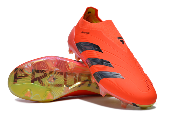 Botas de Fútbol Adidas Predator Elite Laceless FG Naranja Plata