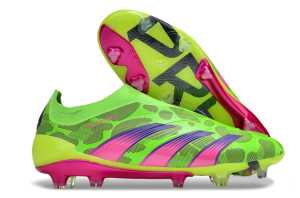 Botas de Fútbol Adidas Predator Elite Laceless FG Verde Rosa Púrpura