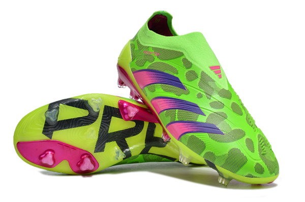 Botas de Fútbol Adidas Predator Elite Laceless FG Verde Rosa Púrpura