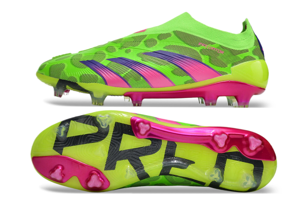 Botas de Fútbol Adidas Predator Elite Laceless FG Verde Rosa Púrpura