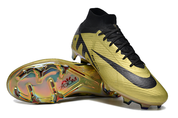 Botas de Fútbol Nike Air Zoom Mercurial Superfly IX Elite FG Oro Negro