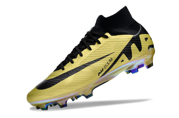 Botas de Fútbol Nike Air Zoom Mercurial Superfly IX Elite FG Oro Negro