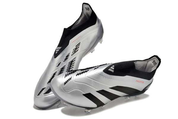 Botas de Fútbol Adidas Predator Accuracy+ FG Plata Negro