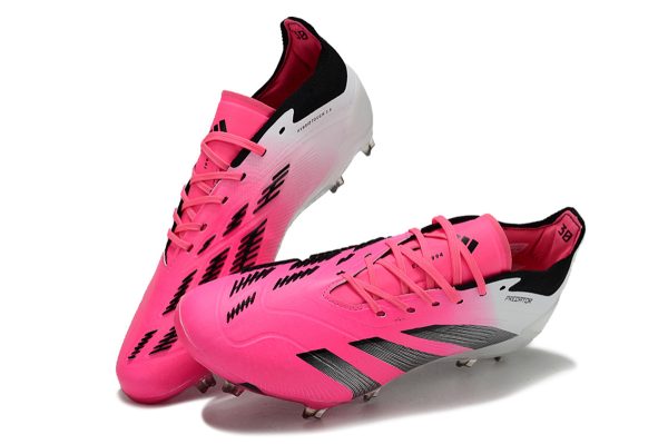 Botas de Fútbol Adidas Predator Accuracy+ FG Rosa Plata Blanco