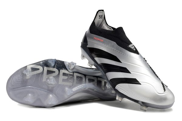 Botas de Fútbol Adidas Predator Accuracy+ FG Plata Negro